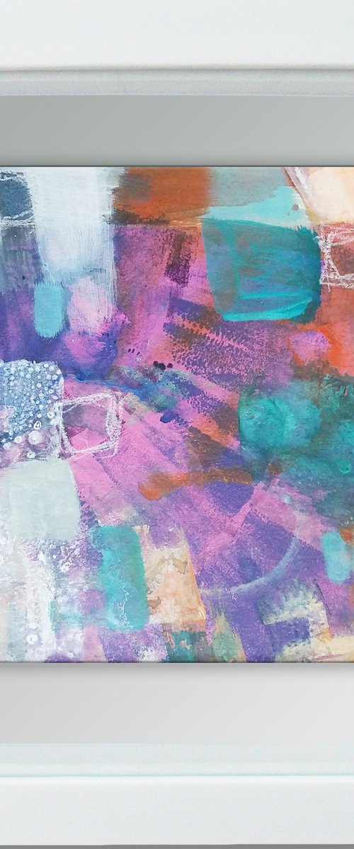 Thinking out loud #5-  Framed ready to hang original abstract by Carolynne Coulson