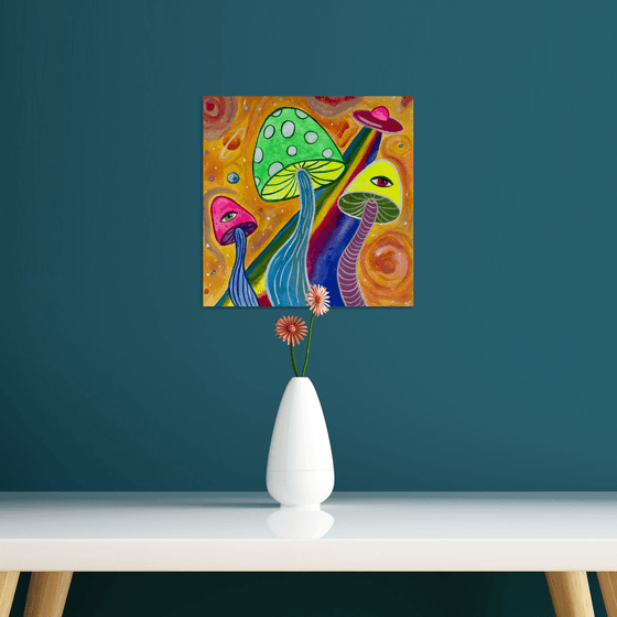 Trippy Painting, Trippy Draws, Trippy Wall Art, Original Watercolor Painting, Psychedelic Room Decor