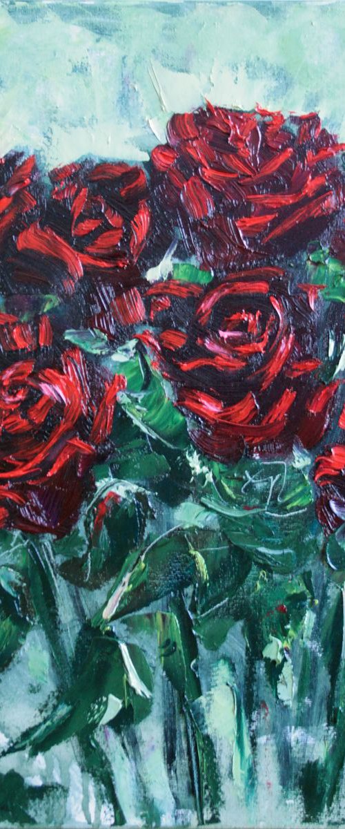 Roses V / ORIGINAL PAINTING by Salana Art / Svetlana Samovarova