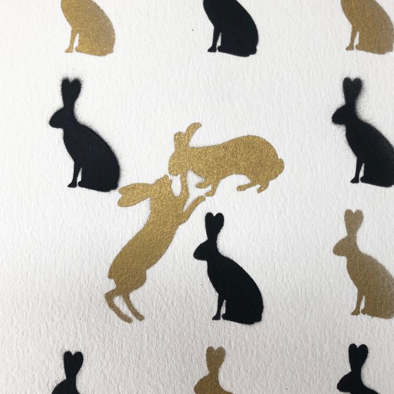 Bunny Love (Gold Stencil)