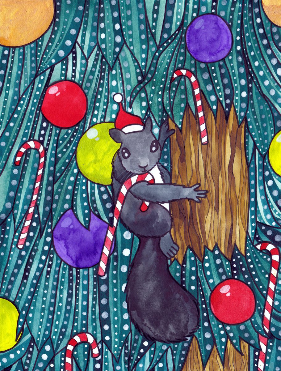 Christmas Squirrel by Terri Kelleher