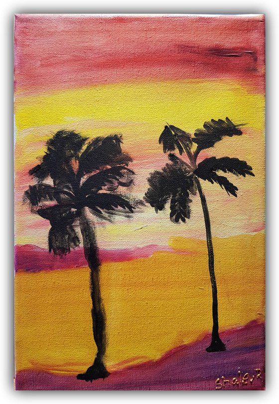 Palms in the wind - by my little daugther