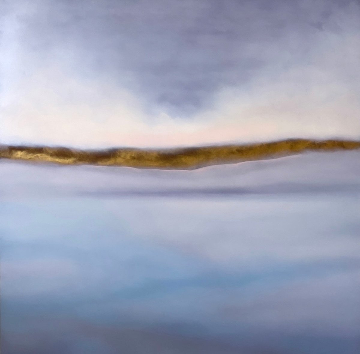 Photorealistic Landscape Oil Painting By Larissa Uvarova, 47 X 47", Deep Inside / Sea And Sky Landscape, Original Artwork