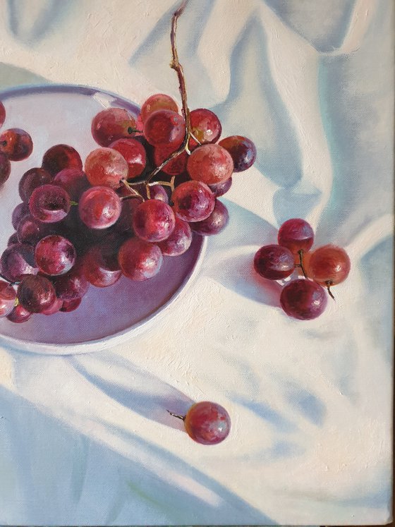 "Sunny grapes."  still life summer liGHt original painting  GIFT (2020)