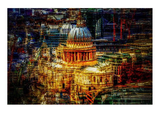 London Views 3. Abstract Aerial View of St Pauls Carthedral Limited Edition 1/50 15x10 inch Photographic Print