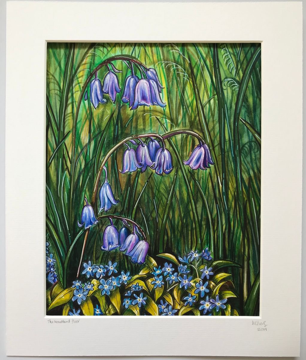 Illustrative Painting , The Woodland Floor By Karen Elaine Evans, 10 X 12, Artwork For Sale On Artfinder