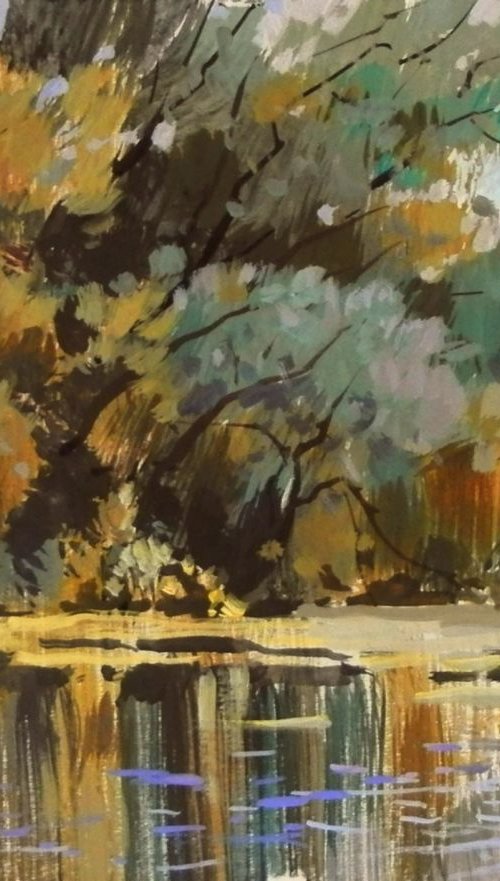 on the river, 38x28 cm by Sergey  Kachin