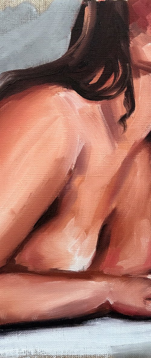 Naked - Nude Female Figure Erotic Woman Painting by Daria Gerasimova