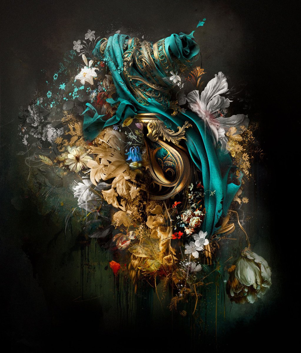 Botanical Painting By Teis Albers, 39 X 47", First Serve, Original Artwork