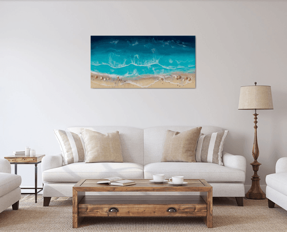 Serenity Beach - Resin on wood