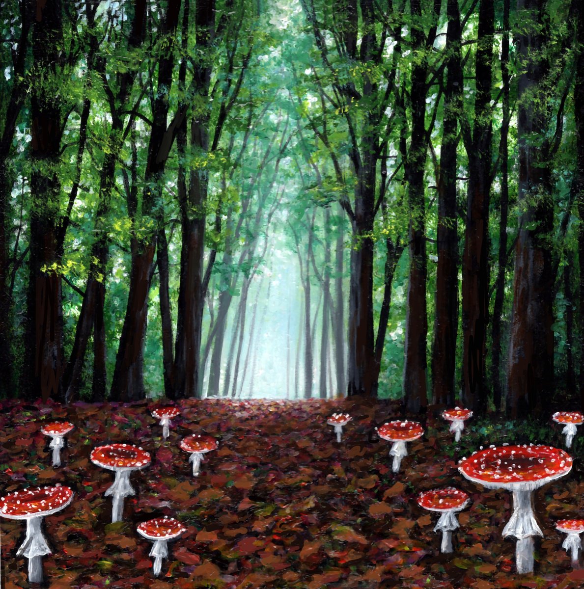 Mushroom forest by Linzi Fay