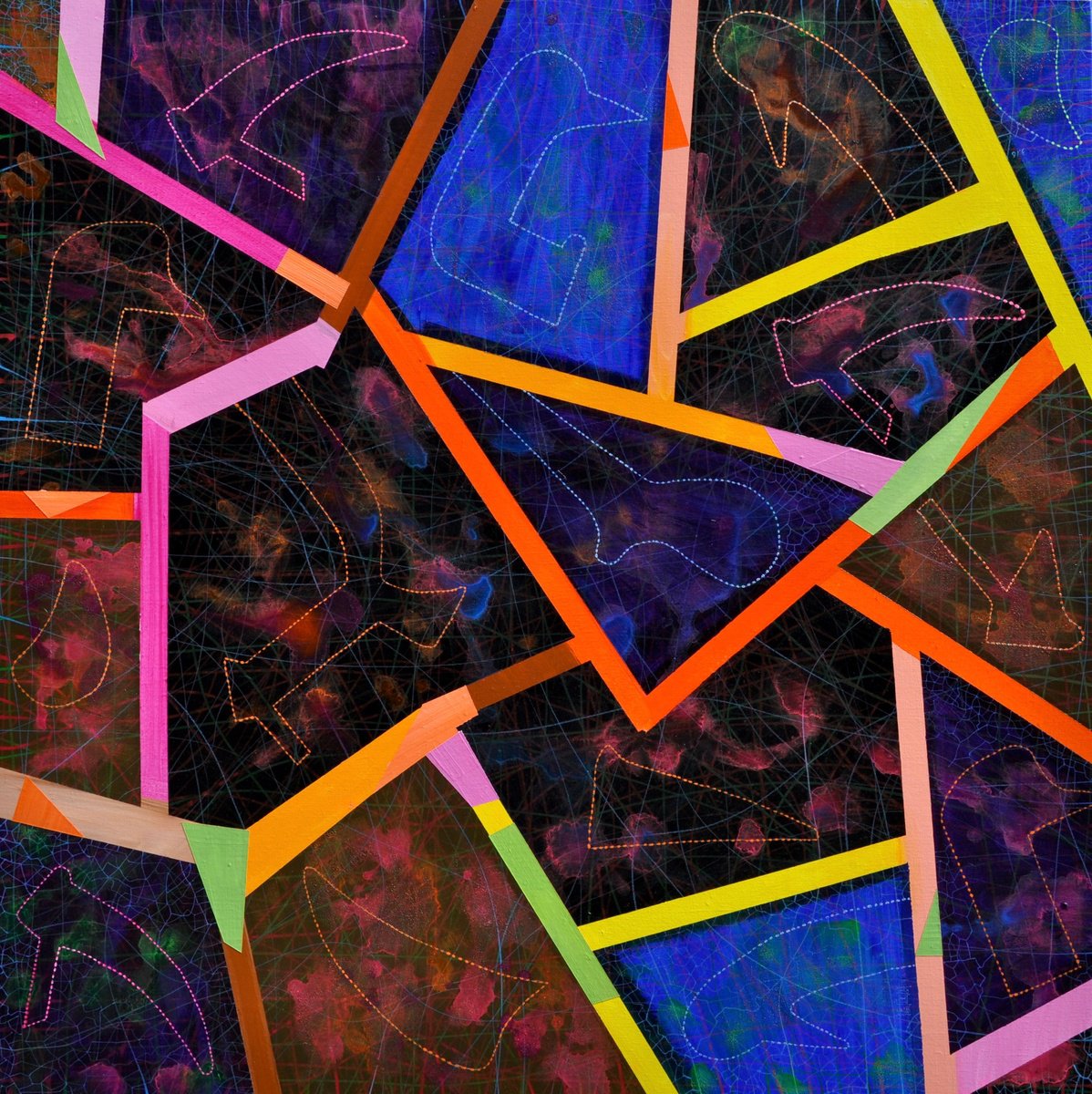 Abstract Acrylic Painting By Tingqun Zhang, 39 X 39", 2023.3.16, Original Artwork