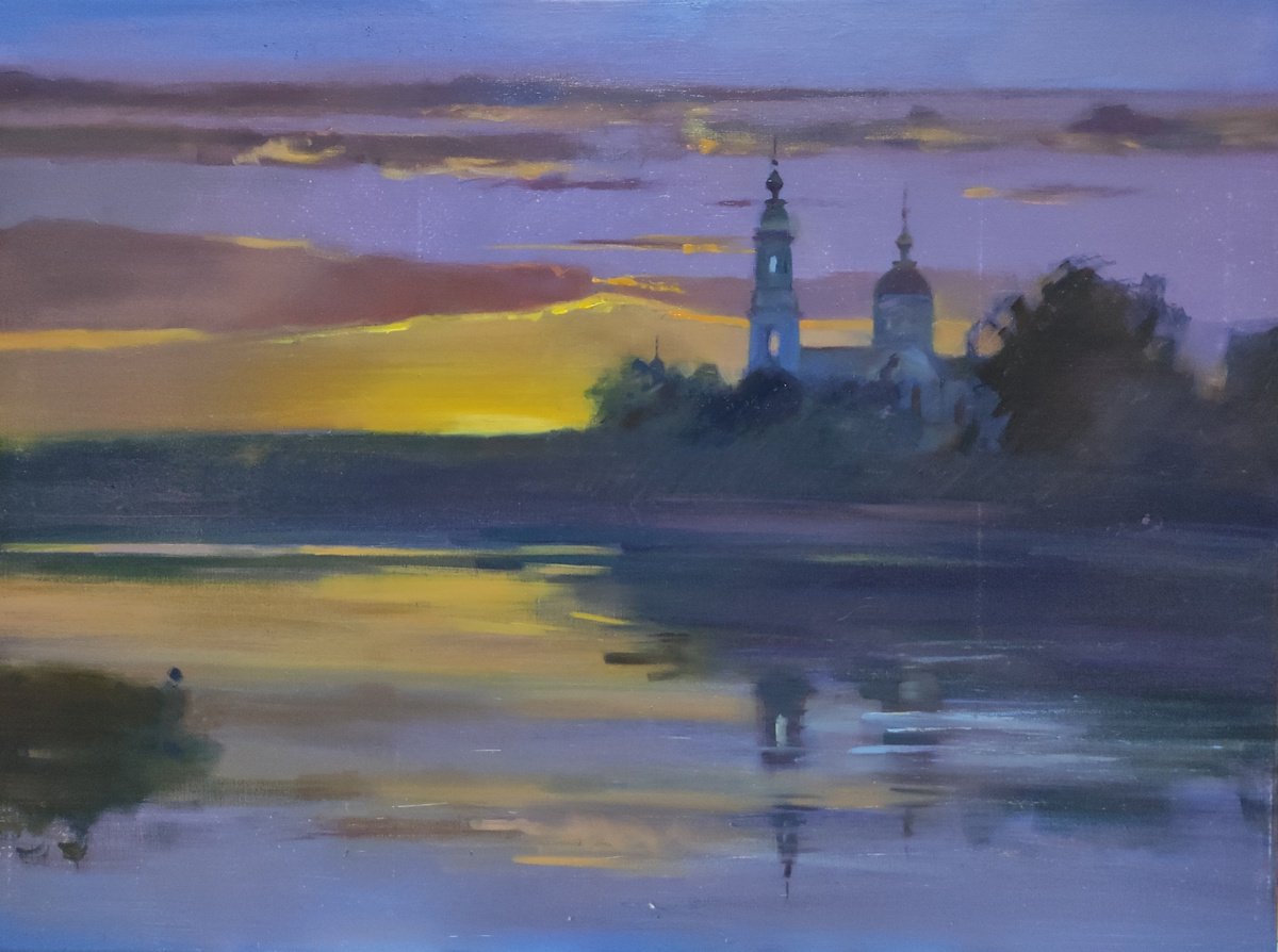 Photorealistic Landscape Painting By Olga Onopko, 31 X 24", Motherland, Original Artwork