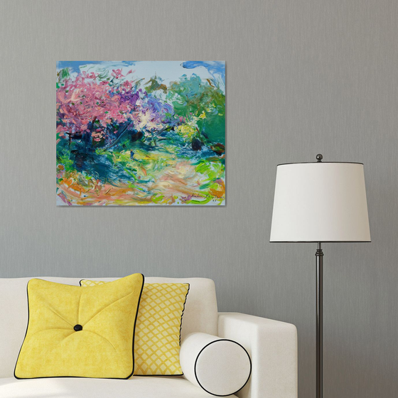 Spring inspiration . Lilac blooms | Summer garden | Original oil painting