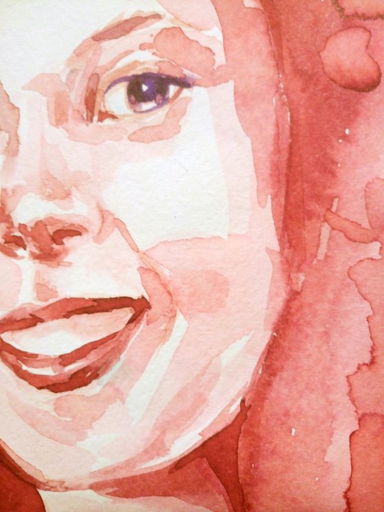 Smile! - GIRL PORTRAIT - ORIGINAL WATERCOLOR PAINTING.