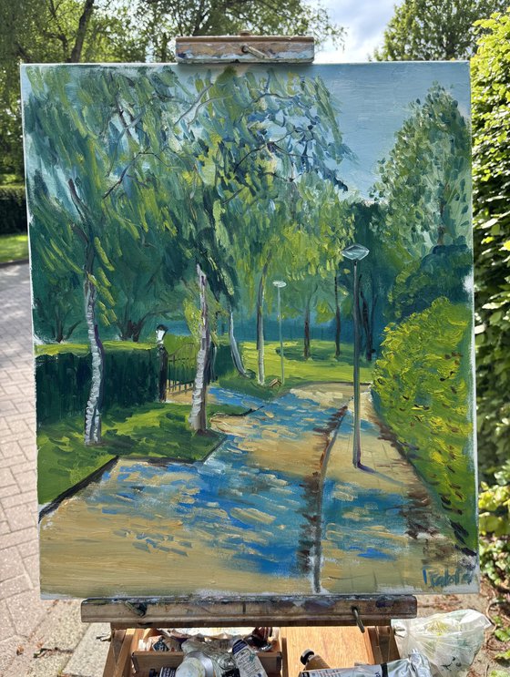 Sun-Dappled Path: Plein Air