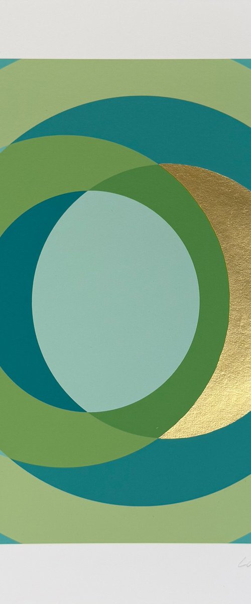 Fine Art Print & Gold painted. Turquoise by Laura Rota