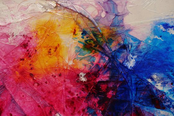 Washed Colour 270cm x 120cm Colourful Textured Abstract Art