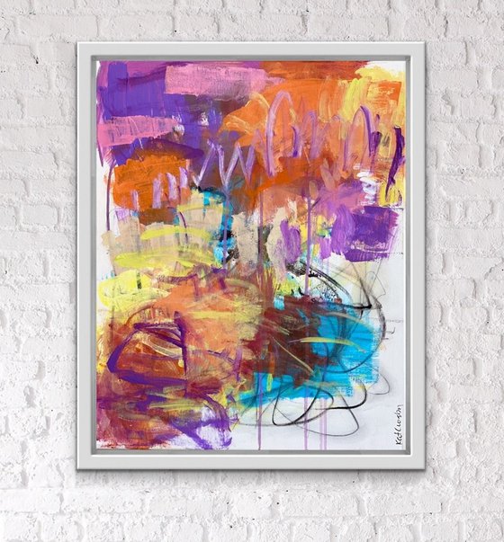 Stuck - Bright, Colorful and Whimsical Abstract Expressionism