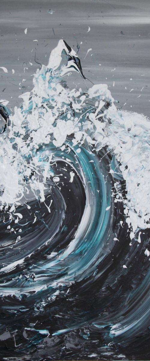 Seascape - Winter Is Coming - Wave Series by Annette Spinks