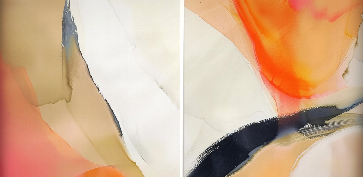 Abstract Acrylic Painting By V+V Kniazievi, 79 X 39", Inside The Kaleidoscop #5, Original Artwork