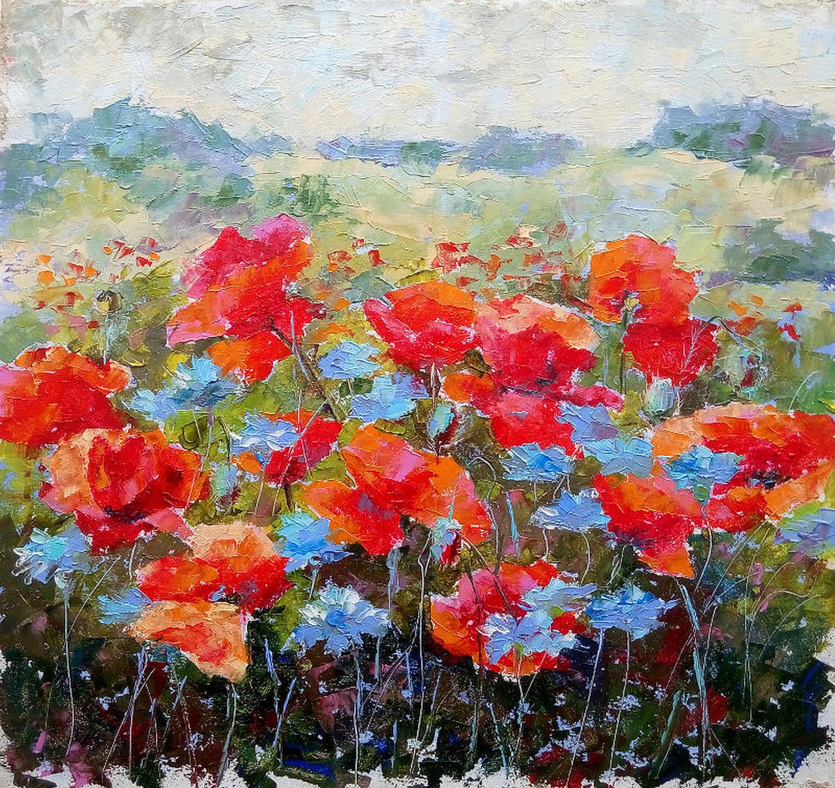 Poppies and Cornflowers by Valerie Lazareva