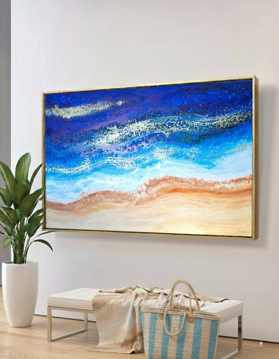 Aegean Blues By Eleni Denart, 59 X 39, Artwork For Sale On Artfinder
