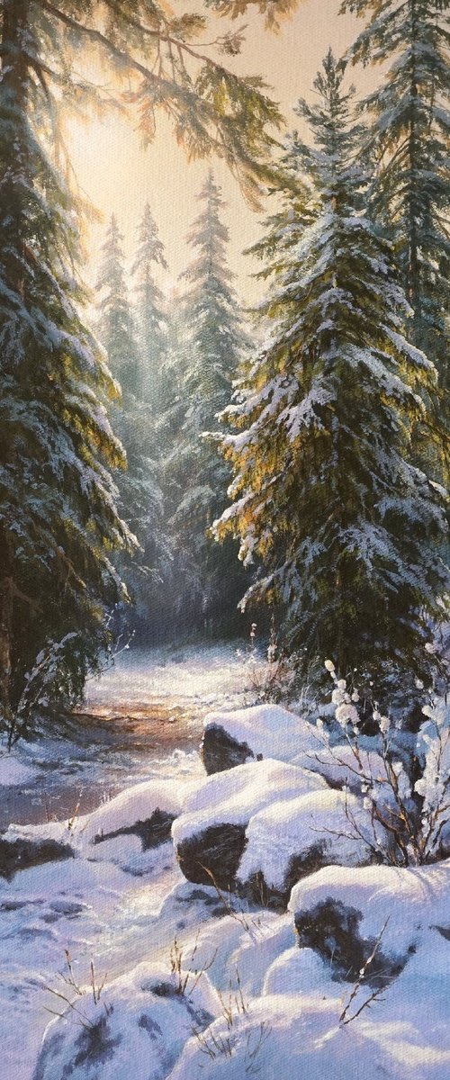 Winter rays by Viktar Yushkevich YUVART
