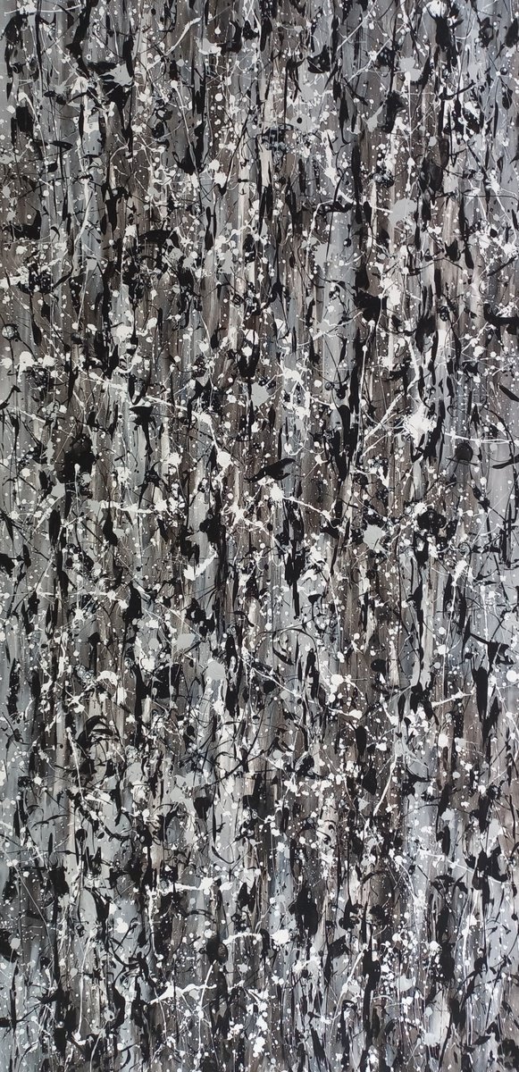 Abstract Acrylic Painting By Max Yaskin, 42 X 84", Gothic 2 By M.y., Original Artwork