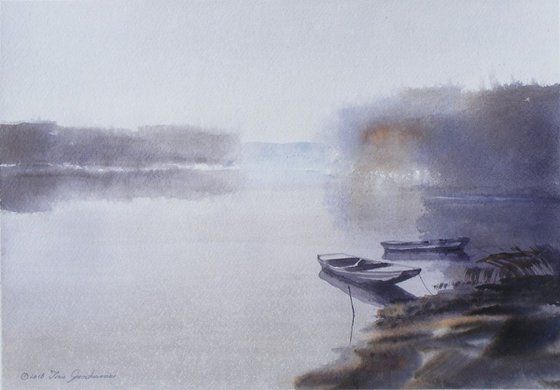 "Two boats in the morning mist" SPECIAL PRICE!!!