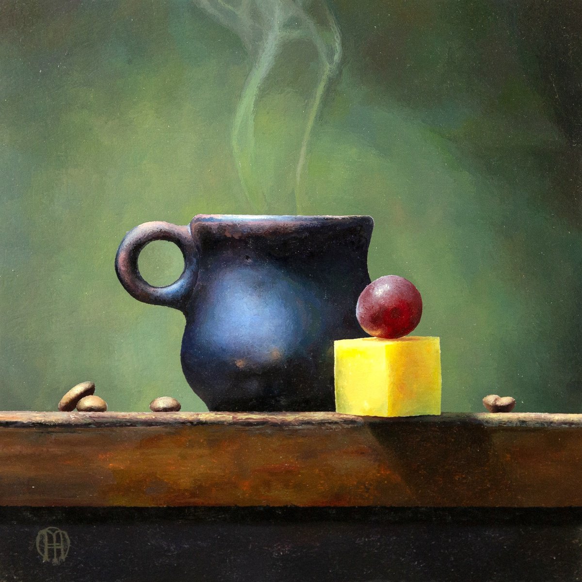Photorealistic Still Life Oil Painting By Alexey Merzlikin, 7 X 7, Morning Kaleidoscope, Original Artwork
