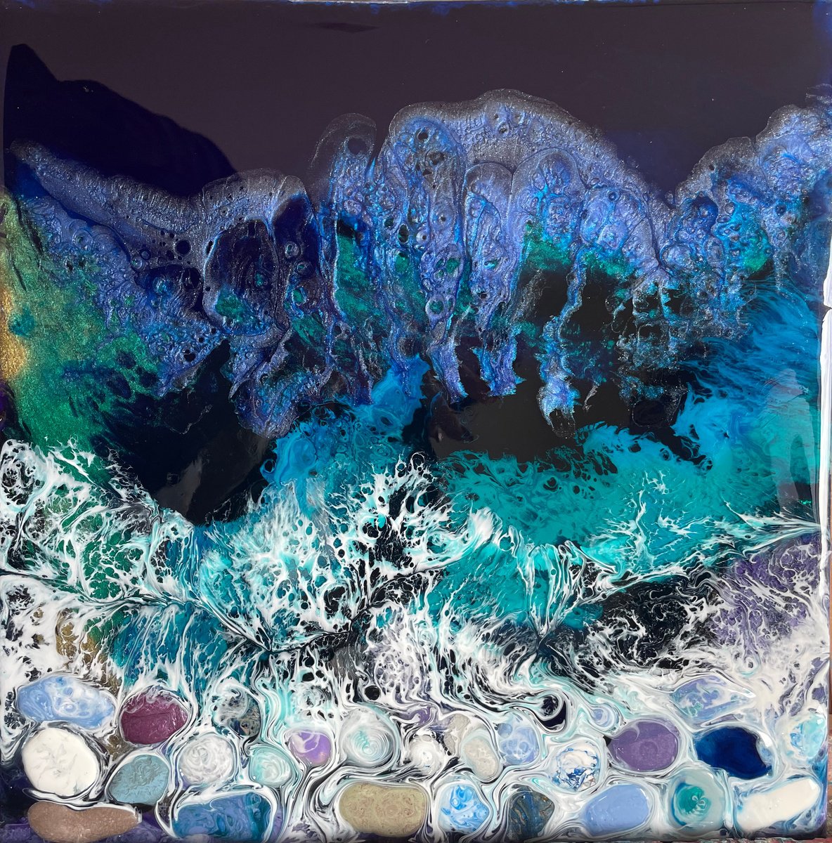 Purples and Blue Deep Sea Pebbles by Hannah Bruce