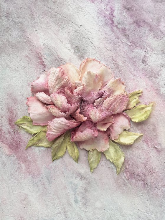 3D floral sculprure painting "Peony"