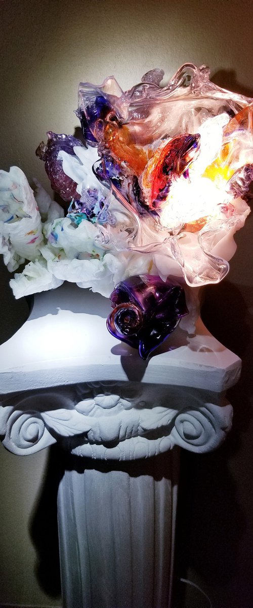 Majestic Corals Ocean Original Sculpture Lighted by Nikolina Andrea Seascapes and Abstracts