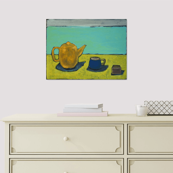 Eau de Nil on black canvas