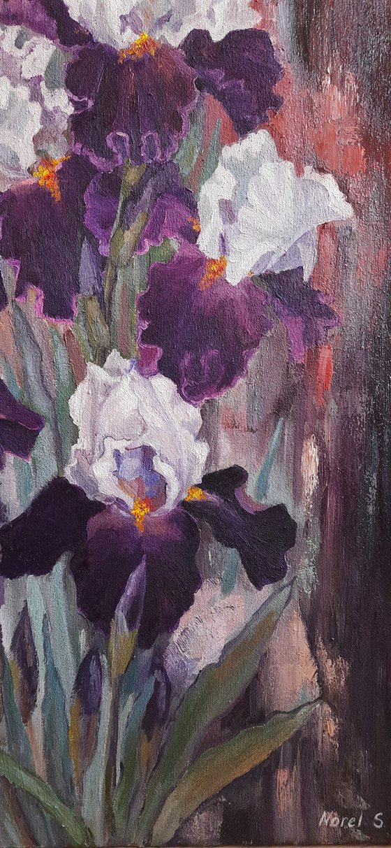 Bouquet of irises-Original  oil painting (2021)