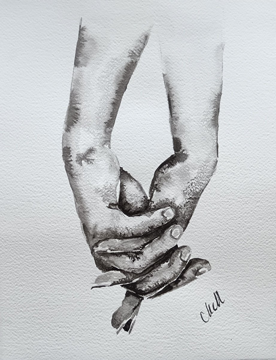 Lovers hands II by Mateja Marinko