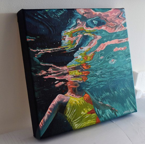 Underneath LVXIIII - Miniature swimming painting