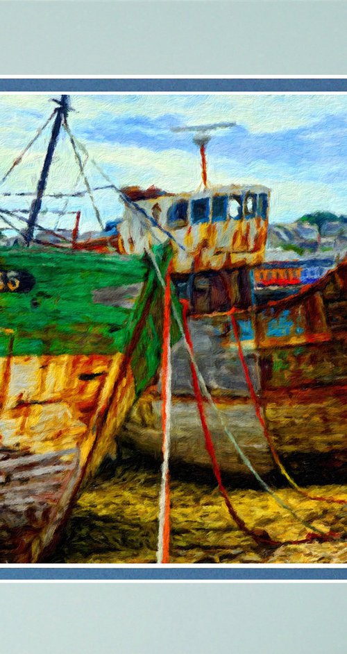 Boat Graveyard France Impressionist print by Robin Clarke