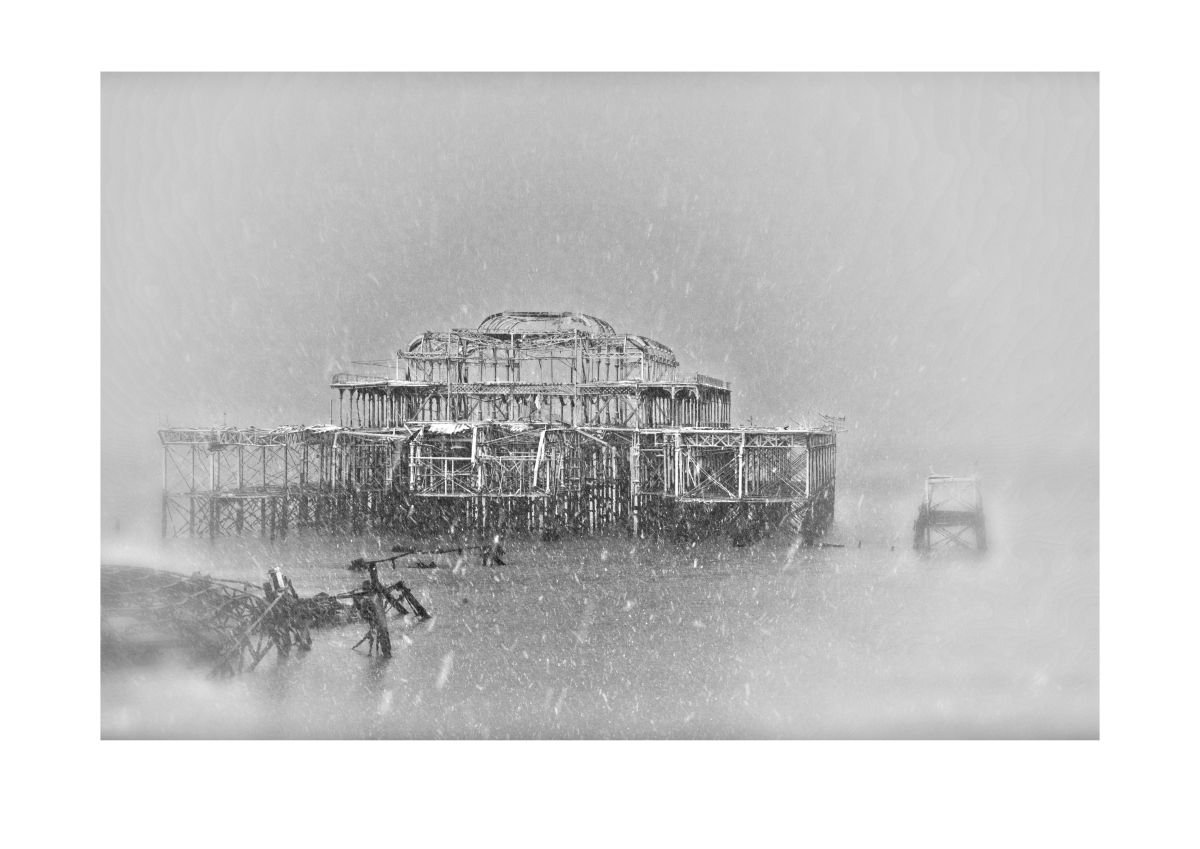 The Old West Pier, Brighton, Sussex, in the Snow #1 by Tony Bowall FRPS