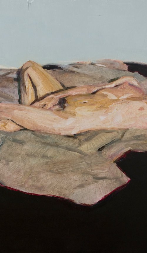 nude selfportrait in black by Olivier Payeur