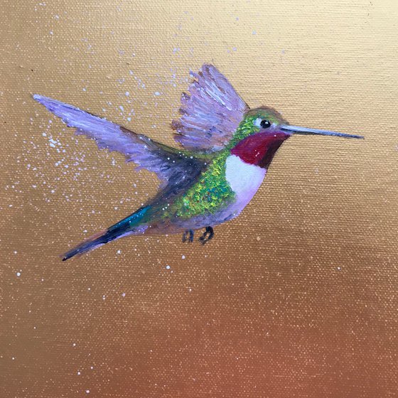 The Two Of Us ~ Hummingbirds on Gold