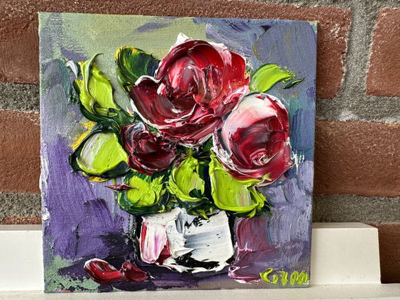Pink Rose deep impasto