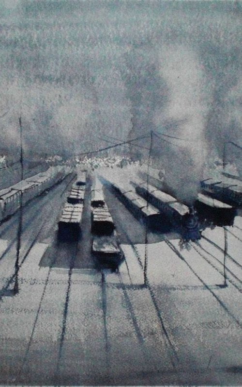 Trains 5 by Giorgio Gosti