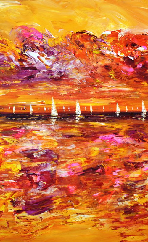 Evening Sailing Impressions XL 1 by Peter Nottrott