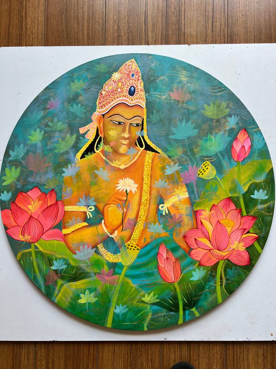 Padmapani with lotus! Ajanta painting