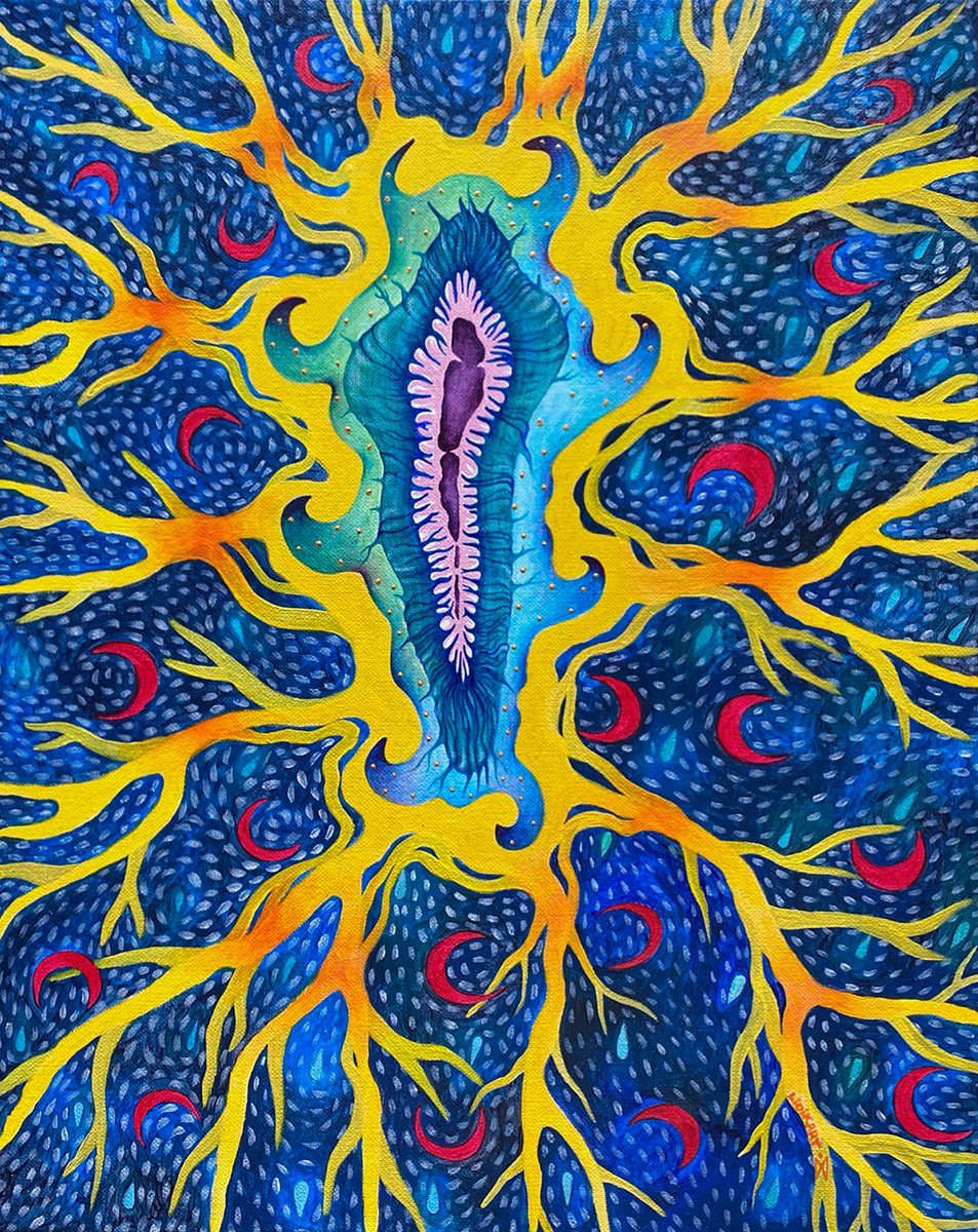 Surrealistic Acrylic Painting , Moon Blood By Lidia Matviyenko /Lidikart/, 16 X 20, Artwork For Sale On Artfinder