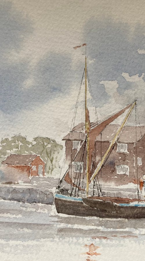 Thames Barge 'Cygnet' at Snape Maltings by Noel Sawyer