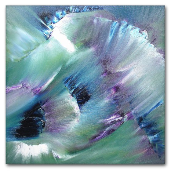 In the flower -  50x50 cm, Original abstract painting, oil on canvas