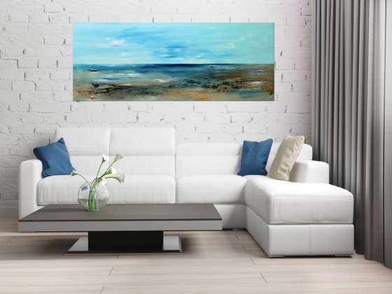 Somewhere - Abstract Art - Acrylic Painting - Canvas Art - Abstract Painting - Modern Seascape -  Statement Painting